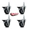 Service Caster 3.5'' Thermoplastic Rubber Swivel 7/8'' Square Stem Caster Set with Brake, 4PK SCC-SQ20S3514-TPRB-PLB-78-4 - alternate 3